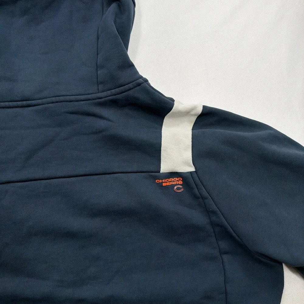 Nike Hoodie Chicago Bears NFL Onfield Full Zip Short Sleeve Navy Mens 3XL